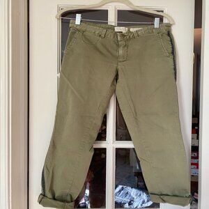 Anthro Olive Chino with Detailed Seam